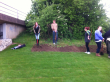 Turf down - shrubs and bulbs are planted