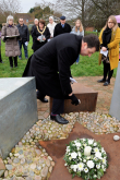 Andrew Percy MP Laying a stone at the Memorial